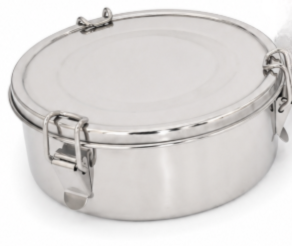 Stainless Steel <b>Round</b> Food Container 18cm Diameter Airtight Leak Proof Single Compartment Tiffin <b>Box</b> - Product Image 1
