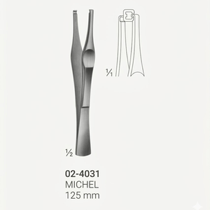 Pinza Profesional Michel de 125 mm para Aplicar y Retirar Suturas - Instrumentos de Cierre de Heridas de Acero Inoxidable de Grado Quirúrgico - Product Image 2