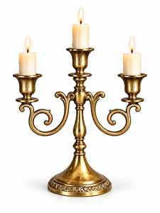 Candélabre en laiton antique à 3 bras, centre de table classique, vente en gros, support de bougie vintage pour mariage, ornement de table - Product Image 1