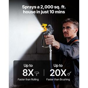 Spruzzatore di vernice airless ad alta pressione da 1500W 3300PSI con spazzola per la pulizia, tubo di prolunga, ugelli e supporto elettrico per uso fai-da-te - Product Image 5