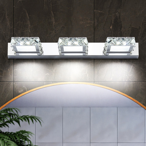 Applique Murale en Acier Inoxydable et Cristal K9, Chrome Doré, Style Moderne, pour Décoration Murale Intérieure, Maison, Salle de Bain, Applique Murale de Luxe en Cristal - Product Image 3