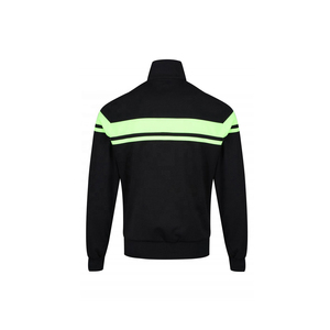 Conjunto Deportivo para Hombre, Chaqueta Negra con Rayas Verde Neón, Cierre Completo, Cuello Alto, Transpirable, Algodón - Product Image 2
