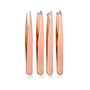 Juego de Pinzas para Cejas de Acero Inoxidable con Punta Inclinada y Color Personalizado - Product Image 1
