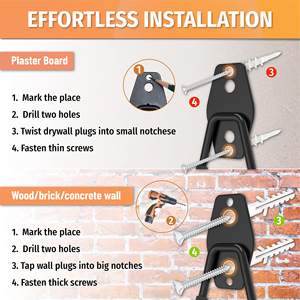 HUHOLE Juego de 4 Ganchos para Garaje de Aleación de Zinc con Acabado Negro - Product Image 5