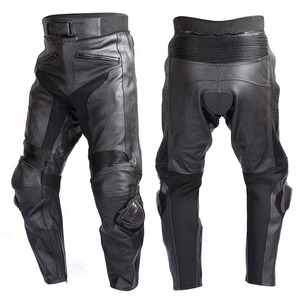 Custom Made Leather Racing Motorcycle Pants Breathable Windproof Protection Knee Stretch Panels Leather Motorbike Pants - Product Image 6