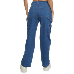 Pantalon cargo ample à taille haute pour homme grande taille, coupe ample, en toile de coton avec poches, vêtements décontractés d'automne - Product Image 1