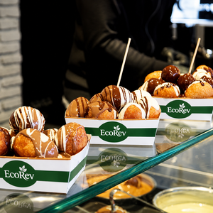 Contenedor de Aperitivos Desechable Ecológico y Biodegradable a Bajo Precio, Plato de Papel para Lukumades, Bandeja con Logotipo Personalizado, Caja de Papel para Waffles Franceses - Product Image 4