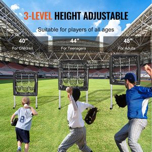 Attrezzatura per Allenamento Baseball e Softball 28"x27" con 9 Fori, Robusta e Regolabile in Altezza, per Pratica di Battuta e Lancio - Product Image 4