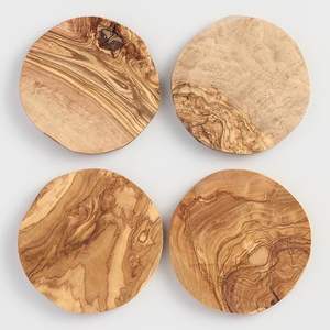 Solid Wooden Tea Coasters Set With Holder Eco Friendly Material Stylish Design For Home Decor And <b>Table</b> <b>Protection</b> Use - Product Image 1