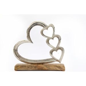Modern Metal <b>Heart</b> Table Centerpiece With Decorative Stand For Anniversary Celebration And Home Decor Styling - Product Image 3