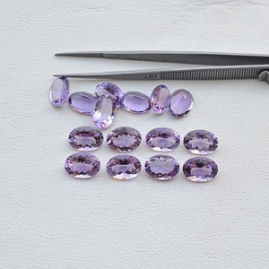 พลอยอเมทิสต์บราซิลสีม่วงธรรมชาติไม่ผ่านการบำบัดขนาด7x9มม. อัญมณีทรงรีเจียระไนแบบเจียระไน - Product Image 2