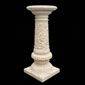 Colonne de piédestal en marbre sculptée à la main - Product Image 2