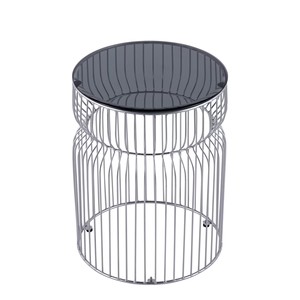 LINEA TEMPERED GLASS SIDE TABLE ROUND GLASS SIDE TABLE MODERN GLASS END TABLE MODERN SIDE TABLE FOR LIVING ROOM AND LOBBY - Product Image 6
