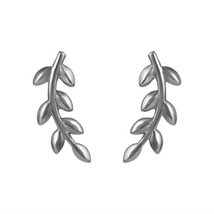 Pendientes de Plata de Ley 925 con Diseño de Hoja Minimalista, Chapados en Rodio Negro, para Uso Diario, Joyería Fina para Mujer, Novedad 2026 - Product Image 3