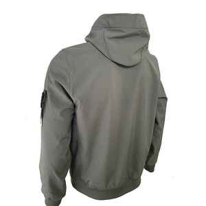 Men's Waterproof Softshell Jacket with Sheep Fur Winter Outdoor Rain <b>Coat</b> <b>Zipper</b> Closure and Hoodie Woven Soft Shell - Product Image 4