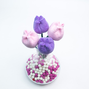 Ramo de Tulipanes de Fieltro Hechos a Mano, Flores Artificiales de Fieltro al por Mayor, Decoración de Primavera para el Hogar, Arreglos Florales - Product Image 6