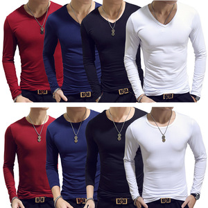 2022 Quick Dry Sports Solid Wholesale Slim O-neck V-neck Custom Plain OEM logo Blank <b>Long</b> <b>Sleeve</b> <b>Men</b> <b>t</b> <b>Shirts</b> - Product Image 3