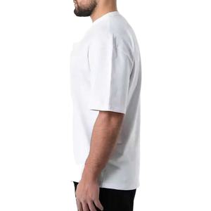 T-shirt personnalisé grande taille pour homme 100% coton coupe boxy oversize épaules tombantes sublimation super lourde col rond épais et solide - Product Image 2