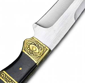 Satin finish high carbon steel prep <b>tool</b> with modified hollow-ground blade <b>profile</b> and Contoured Dark Wood or Composite Scales - Product Image 6