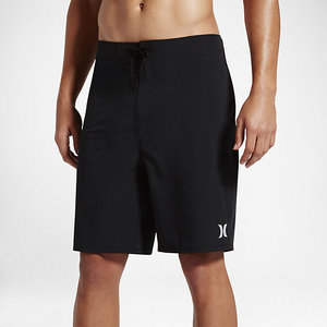 Men's Solid <b>Black</b> <b>Board</b> Shorts Mid Waist Drawstring Quick Dry Eco-Friendly Casual Swimwear Front Logo Cotton Shorts - Product Image 1