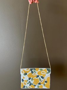 Sac à main rectangulaire fait main avec broderie en polyester sur toile marine lavable pour la décoration de la maison - Product Image 4
