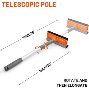Kit Professionale 2-in-1 per Pulizia Finestre con Tergivetro Telescopico e Strumento Rotante per Lavaggio Facile - Product Image 4