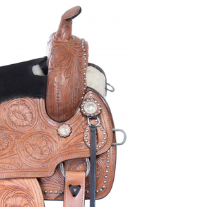 Selle de cheval en cuir occidental de haute qualité, best-seller, design/couleur/logo personnalisables, OEM accepté, marque personnalisée, taille sur mesure. - Product Image 5