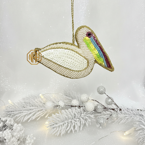 Hand Beaded Pelican Colorful Sequin Hanging Decoration Holiday Home Gift <b>Christmas</b> <b>Tree</b> Ornament - Product Image 1