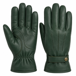 Guantes de imitación de cuero color marfil con puño festoneado y botón, para invierno, venta al por mayor, proveedor de accesorios de moda personalizados, colección minorista - Product Image 5