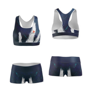 Ensemble de sport 2 pièces LUUK pour femme : soutien-gorge de sport dos nageur personnalisé et short taille haute, sans couture, respirant, en Spandex et Polyester - Product Image 1