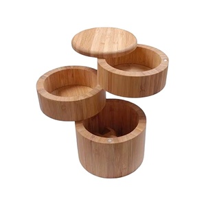 Manufacturing Kitchen Table Wood Manual 3 Bowl Tray Tier Salt Mill <b>Pepper</b> <b>Grinder</b> Best Simple Piece for Sale - Product Image 1