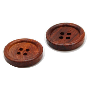 Botones Circulares de Madera de Caoba Natural con Borde Fino y 4 Agujeros, Accesorios para Trajes y Prendas Exteriores - Product Image 1