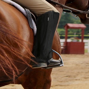 Leather Horse Riding <b>Half</b> <b>Chaps</b> English Style Adjustable Zipper Jodhpur Breeches High Quality Durable Kanpur India Protection - Product Image 5