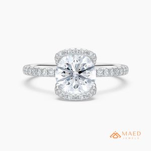 แหวนหมั้นแต่งงานเพชรโมอิสซาไนต์ทรงบริลเลียนต์ชุบทองคำขาว 925 เงินแท้ ประดับด้วยเพชรโมอิสซาไนต์ทรงรัศมี ของขวัญเครื่องประดับเจ้าสาวสุดหรูสำหรับผู้หญิง - Product Image 1