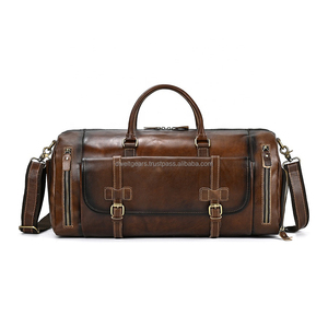 Sac de voyage tactique en cuir véritable, robuste, imperméable, avec fermeture éclair, pour le sport et les voyages en plein air, logo personnalisé, fabricant OEM - Product Image 3