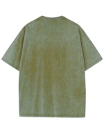 Kaos Katun 100% Acid Wash Berkualitas Tinggi Unisex Logo Custom Cetak Pola Solid Kain Rajut Ukuran Besar Lengan Pendek Kasual