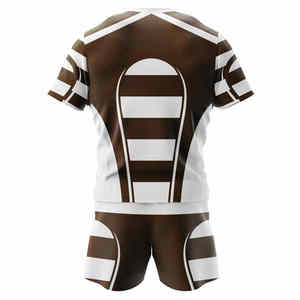 Nouveauté : Ensemble maillot et short de rugby personnalisés avec logo imprimé – Tenue de sport style le plus récent à manches courtes pour le rugby et le football - Product Image 3