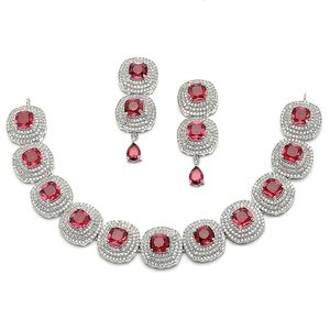 Ensemble collier et boucles d'oreilles en alliage plaqué or avec des fleurs en cristal et strass, bijoux de mariage classiques pour femmes - Product Image 3