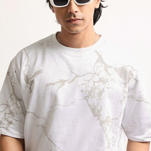 T-shirts décontractés tricotés imprimés à manches longues et épaules tombantes, grande taille, écologiques, nouvelle collection, meilleures ventes 2026, blanc pour hommes - Product Image 2