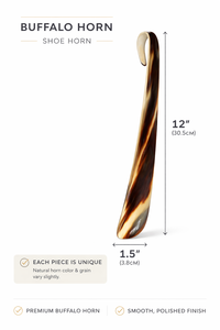 Chausse-pied en corne de buffle de qualité supérieure, fait main, naturel, durable, finition lisse, écologique, aide à la chaussure de luxe, design ergonomique, cadeau - Product Image 2