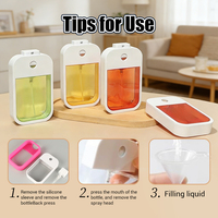 Flacon pulvérisateur de désinfectant pour carte de crédit de 45 ml, vente chaude, logo personnalisé, flacon pulvérisateur de poche en plastique PETG pour parfum, cadeaux promotionnels