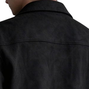 Veste d'hiver vintage noire pour homme, coupe utilitaire, fermeture éclair intégrale, col rabattable, manches longues, poignets à boutons-pression, tenue de travail décontractée, coupe régulière, vêtement d'extérieur - Product Image 6
