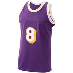 Maillots de basket-ball sans manches à col rond de couleur violette, en polyester et élasthanne, impression par sublimation de qualité supérieure - Product Image 2
