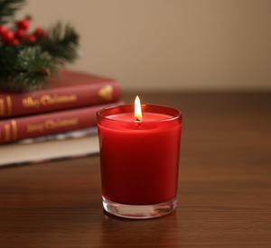 Velas Aromáticas Rojas Elegantes al por Mayor en Frascos de Vidrio Transparente, Cera de Soya Premium, Quema Estable, Decoración para el Hogar, Estilo Moderno, Ramadán - Product Image 1