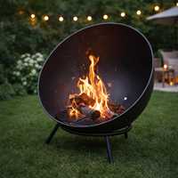 Brasero portable en acier pour extérieur, jardin, camping, patio, cour, avec support