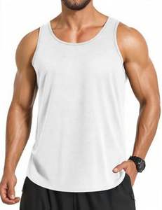 Nouveau lot de 3 débardeurs de sport pour hommes, 100 % coton, respirants, à séchage rapide, col rond boutonné, vente en gros, pour la gym et le fitness - Product Image 2