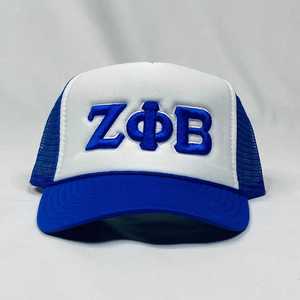 หมวกแก๊ป Zeta Phi Beta ปักลาย ZPB สีน้ำเงินขาว ตาข่าย ปรับขนาดได้ หมวกเบสบอลแบบ Snapback สำหรับชมรมนักศึกษา  ทันสมัย สวมใส่สบาย - Product Image 1
