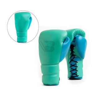 Gants de combat MMA personnalisables et durables à demi-doigts en cuir avec lacets, anti-humidité, pour Muay Thai, Boxe, Kickboxing - Product Image 6