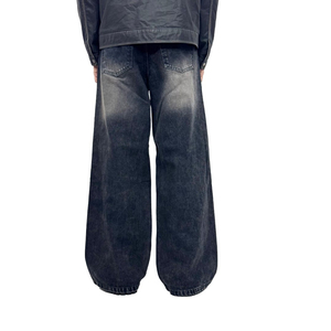 Pantalones Vaqueros Anchos de Pierna Recta al por Mayor, Estilo Urbano, de Moda, Oversize, Personalizados para Hombre - Product Image 2