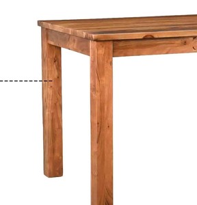Solid Wood 4 Seater <b>Dining</b> Table Rectangular Hand Carved Wooden Table Straight Leg Classic Minimalist Modern <b>Dining</b> Furniture - Product Image 3